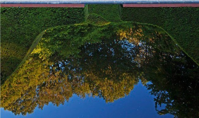A beautiful reflecting pool created by Anne Wareham using Pond Black Anne Wareham has created a beautiful reflecting pool for visitors to enjoy at Veddw House