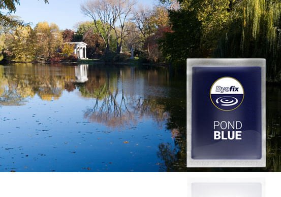 The original pond blue commercial pond dye