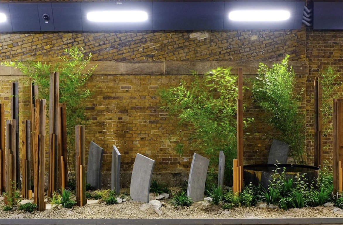 Dyofix Black used by designers of an urban walkway Urban oasis at London Bridge station walk-through