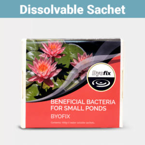 byofix good bacteria dissolvable sachet for small garden ponds